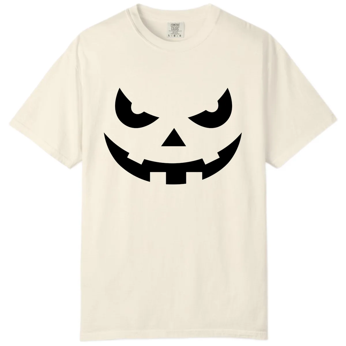 Spooky Jack O Lantern Face Comfort Color in Ivory
