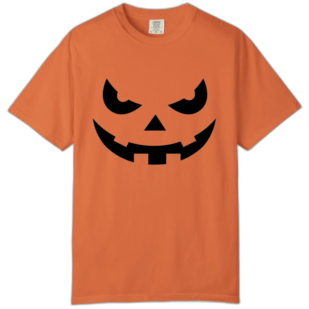Spooky Jack O Lantern Face Comfort Color in Burnt Orange