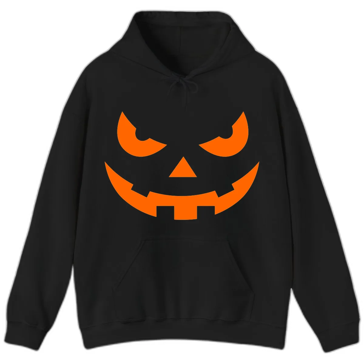 Spooky Jack O Lantern Face Hoodie in Black