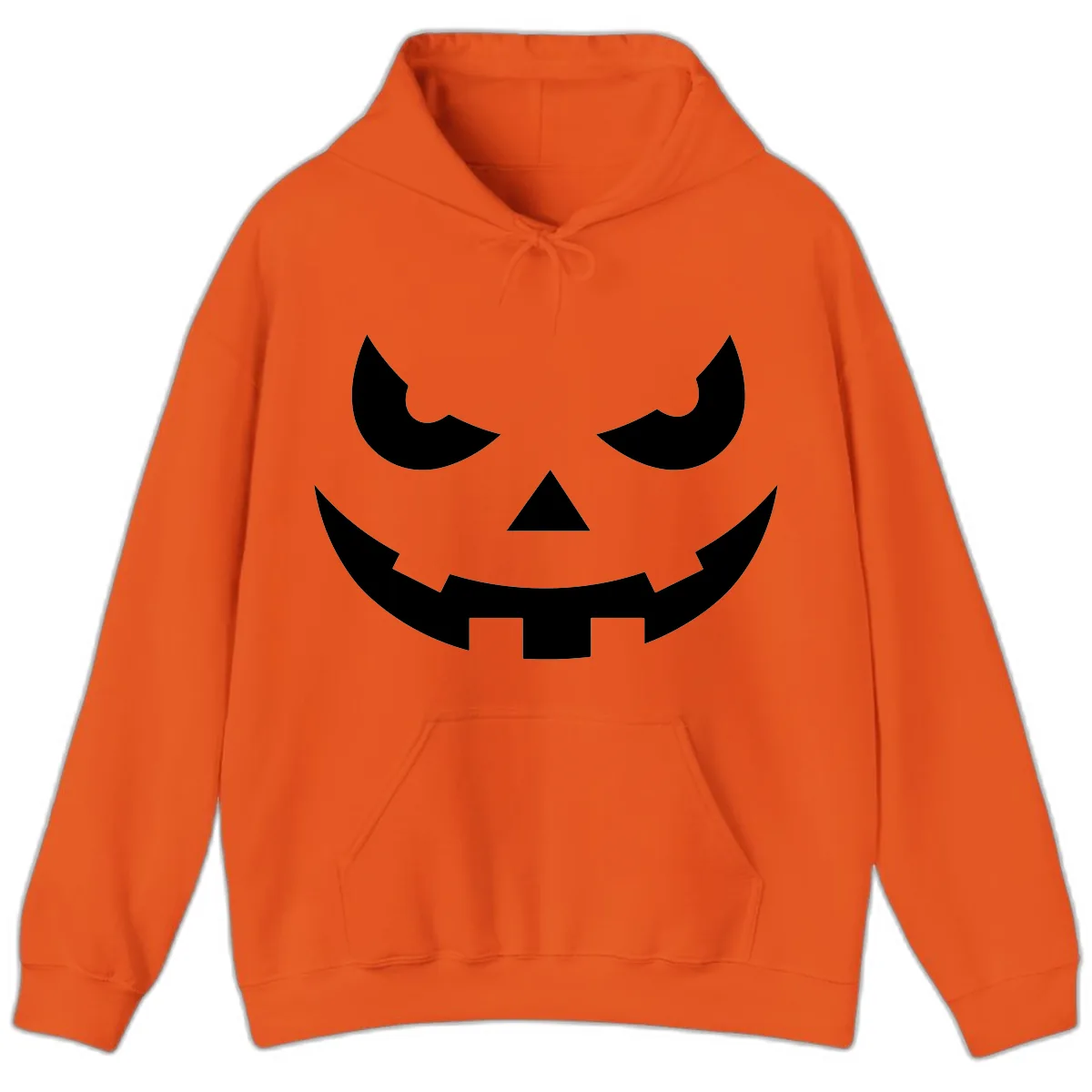 Spooky Jack O Lantern Face Hoodie in Orange