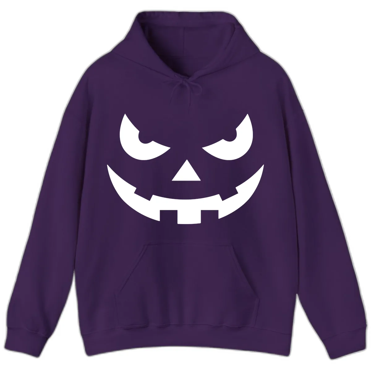 Spooky Jack O Lantern Face Hoodie in Purple