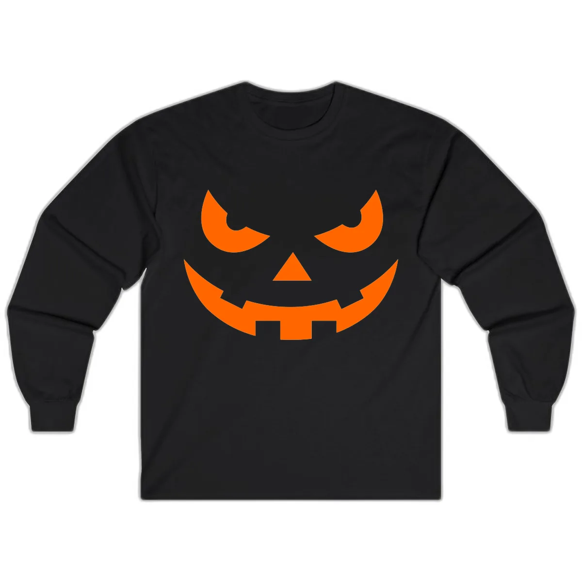 Spooky Jack O Lantern Face Long Sleeve in Black