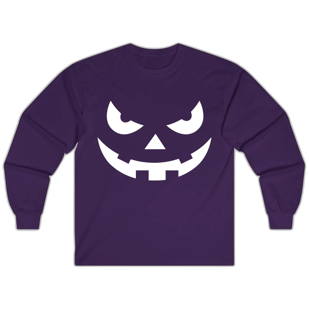 Spooky Jack O Lantern Face Long Sleeve in Purple