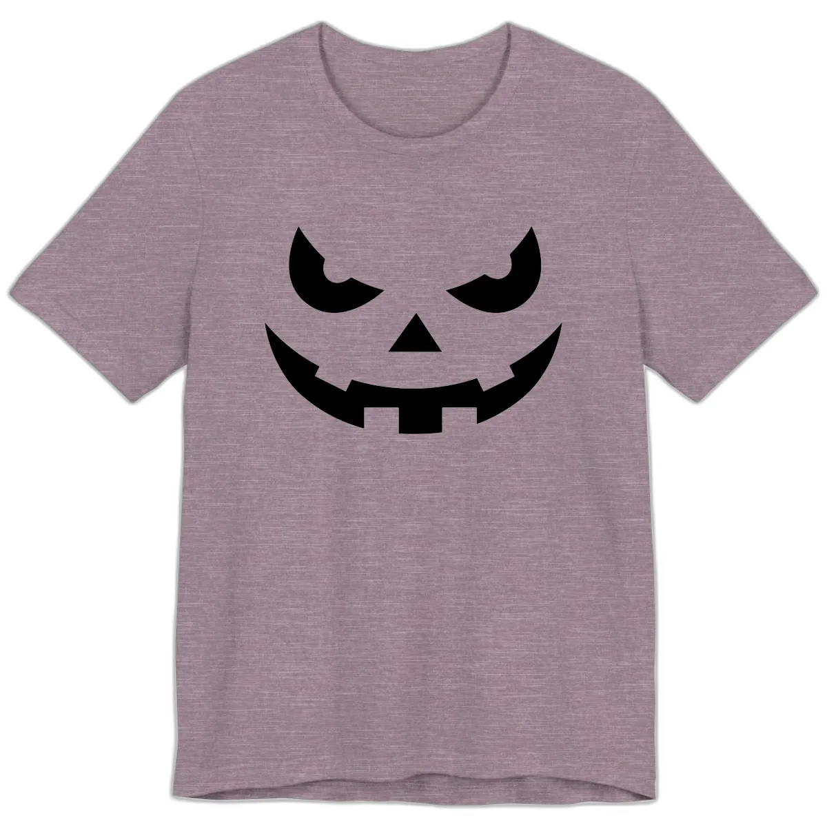 Spooky Jack O Lantern Face Premium T-Shirt in Heather Purple