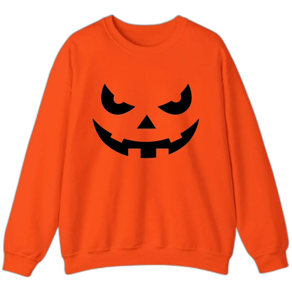 Spooky Jack O Lantern Face Sweatshirt in Orange