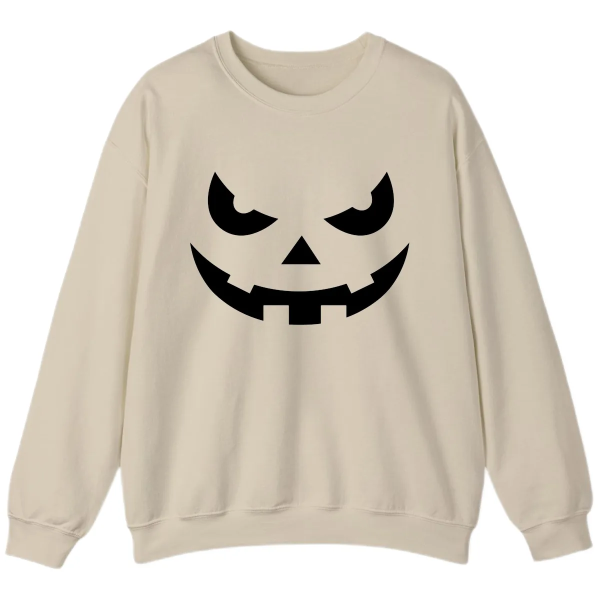 Spooky Jack O Lantern Face Sweatshirt in Sand