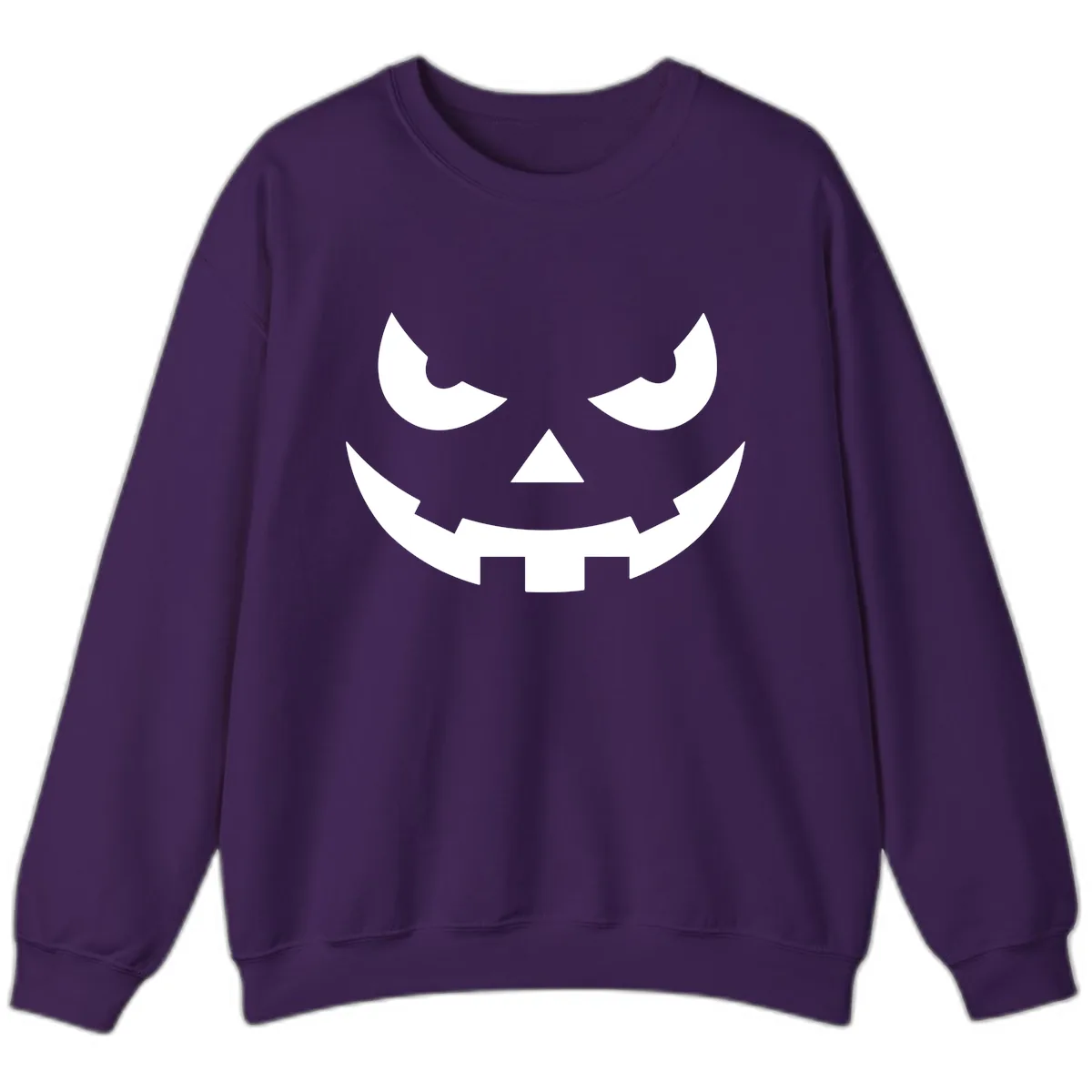 Spooky Jack O Lantern Face Sweatshirt in Purple