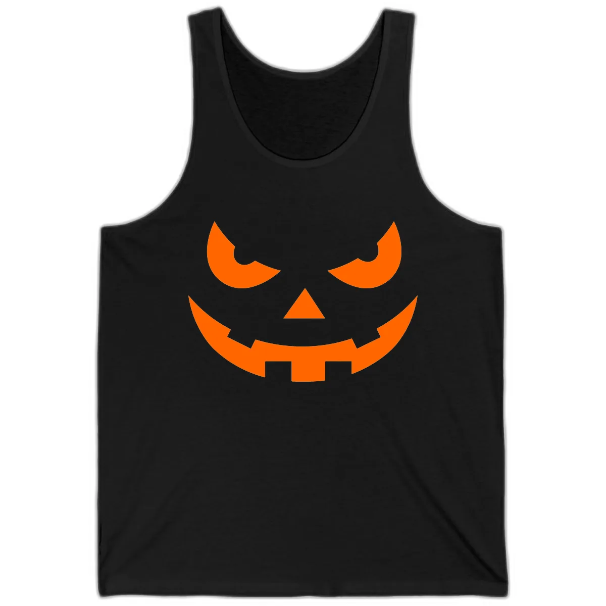Spooky Jack O Lantern Face Tank in Black