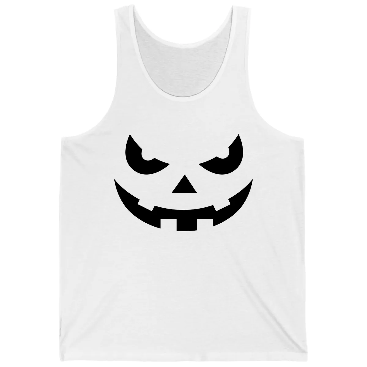 Spooky Jack O Lantern Face Tank in White