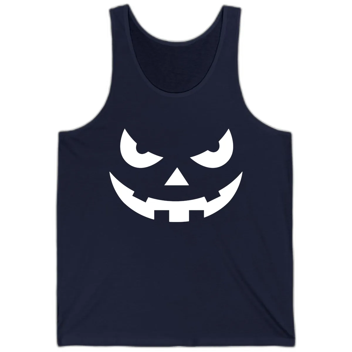 Spooky Jack O Lantern Face Tank in Navy