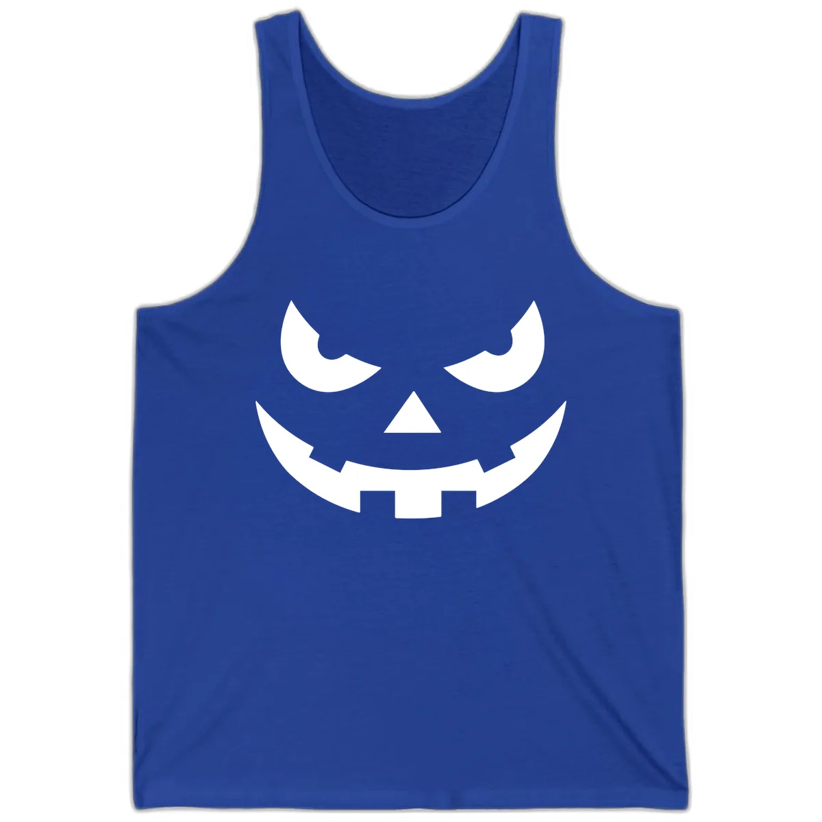 Spooky Jack O Lantern Face Tank in True Royal