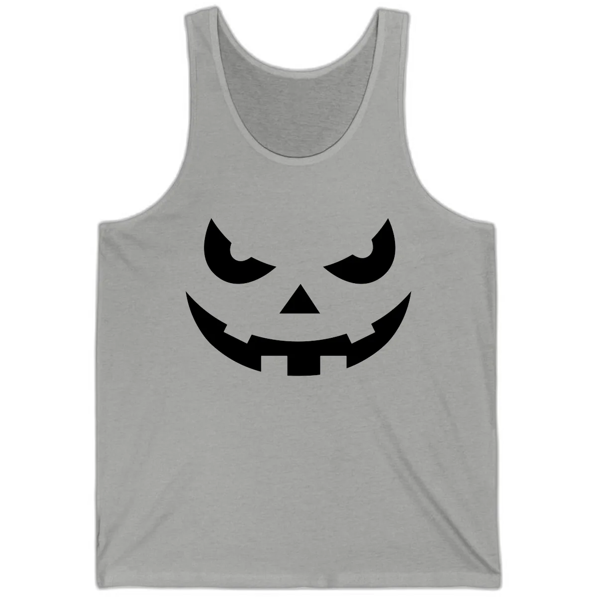 Spooky Jack O Lantern Face Tank in Athletic Heather