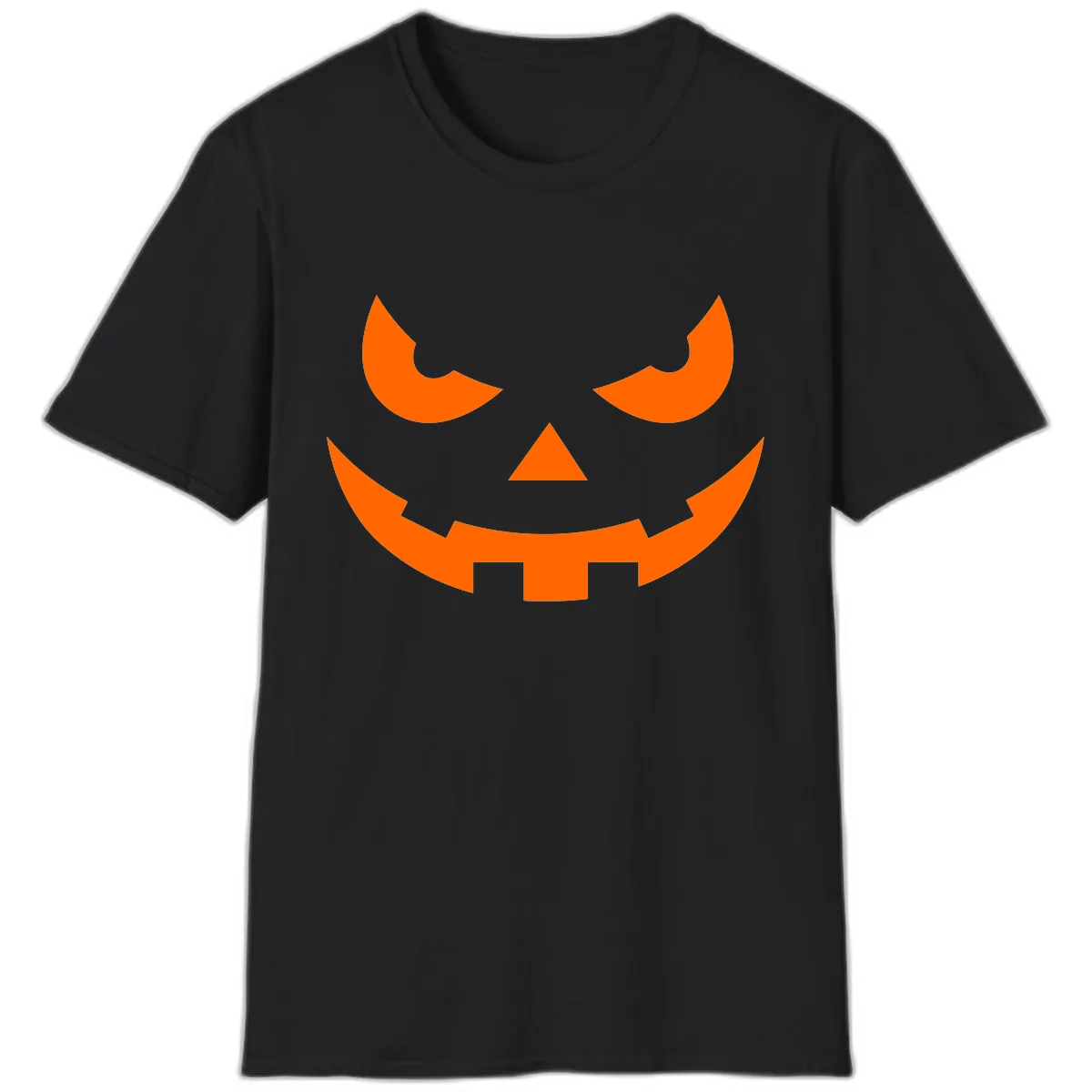 Spooky Jack O Lantern Face T-Shirt in Black