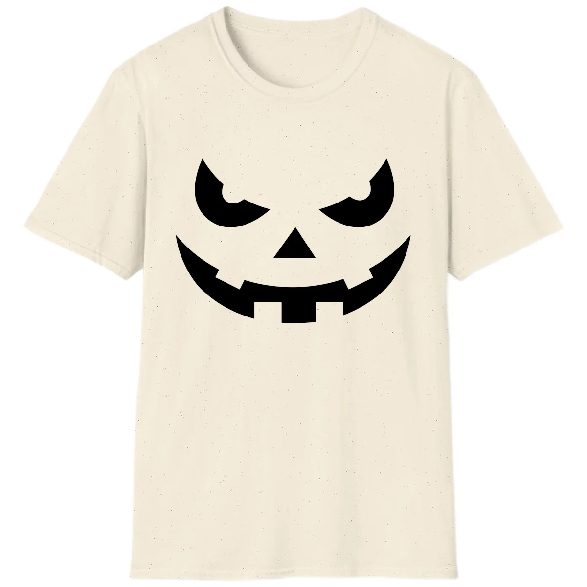 Spooky Jack O Lantern Face T-Shirt in Natural