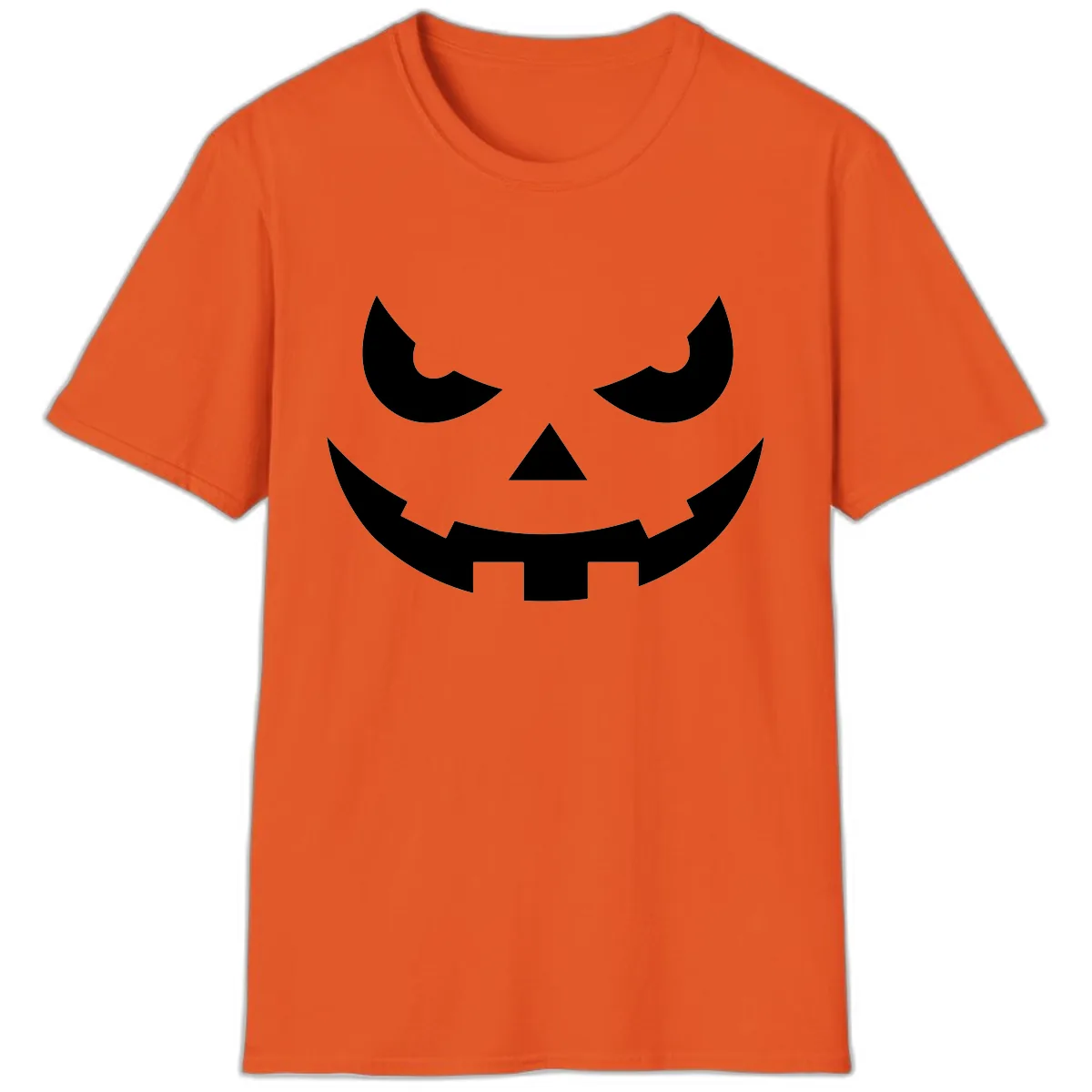 Spooky Jack O Lantern Face T-Shirt in Orange
