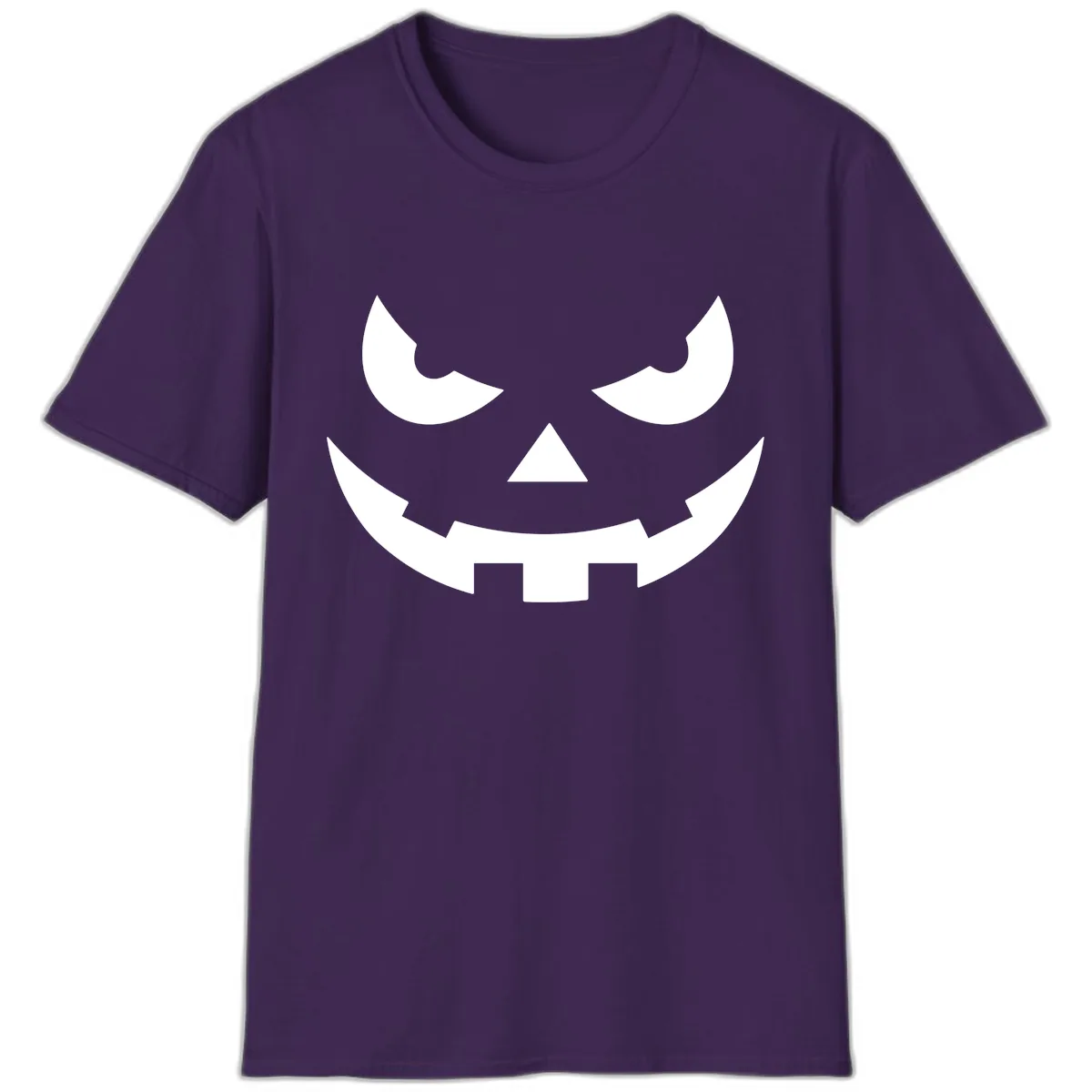 Spooky Jack O Lantern Face T-Shirt in Purple