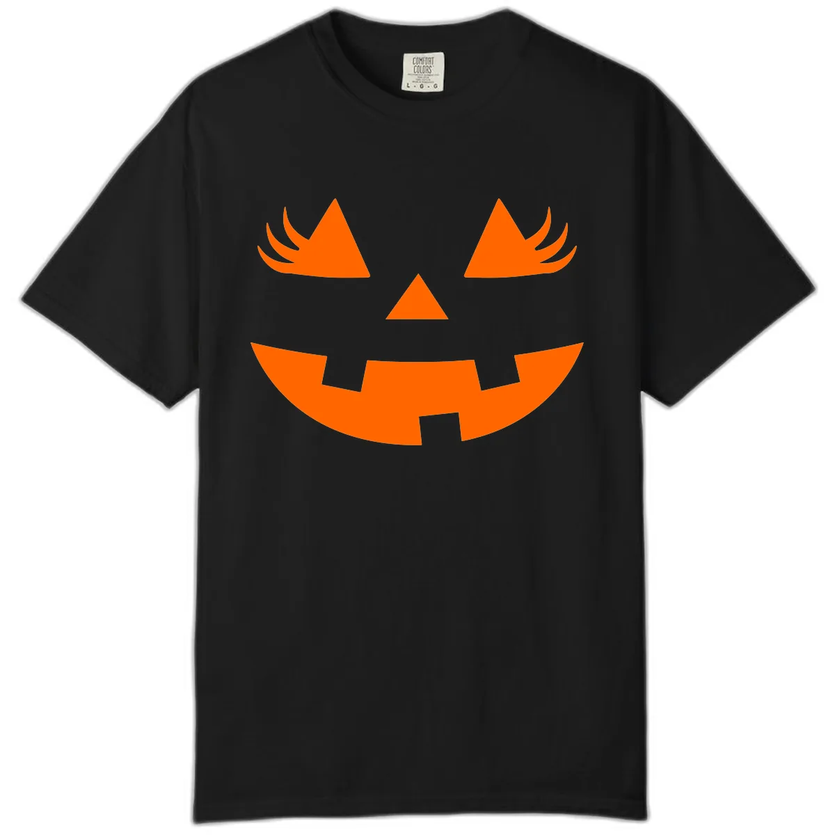 Spooky Jack O' Lantern Face Comfort Color in Black