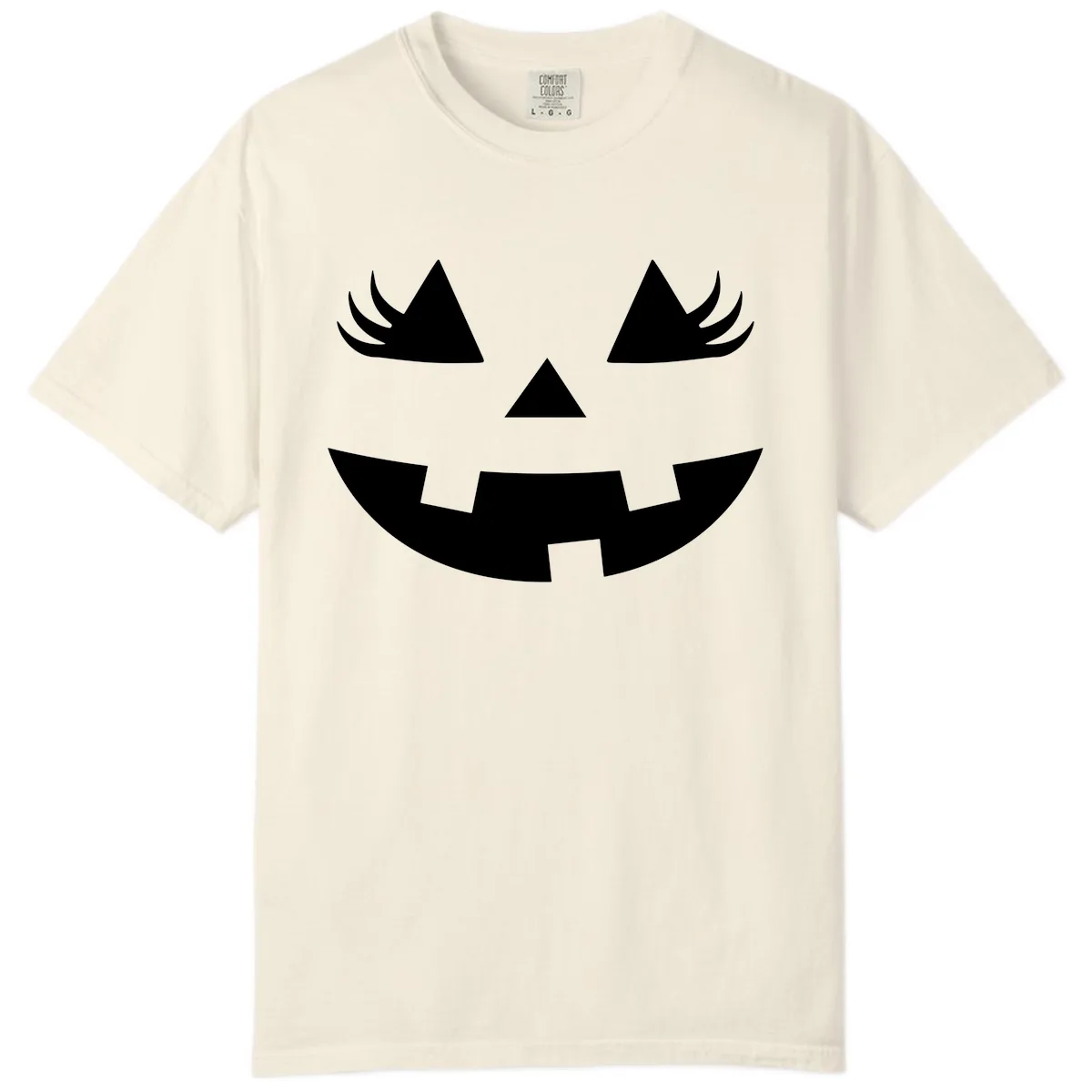 Spooky Jack O' Lantern Face Comfort Color in Ivory