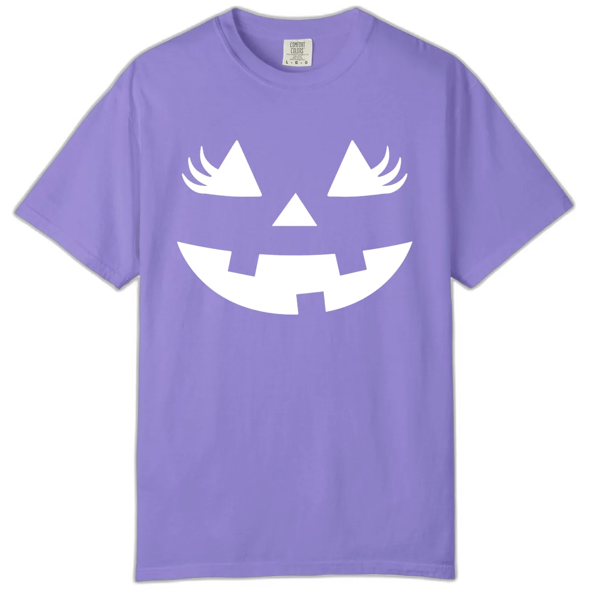 Spooky Jack O' Lantern Face Comfort Color in Violet
