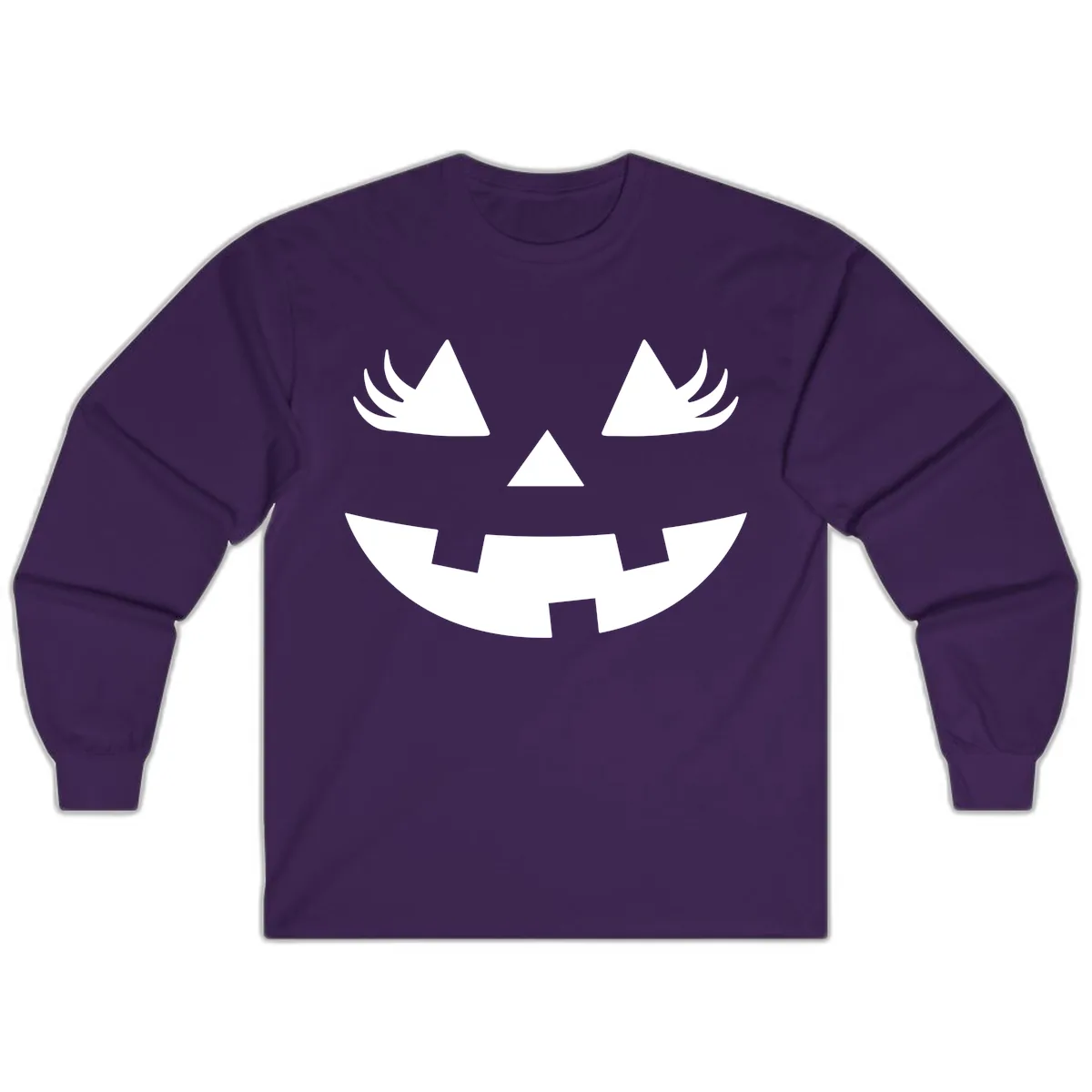 Spooky Jack O' Lantern Face Long Sleeve in Purple