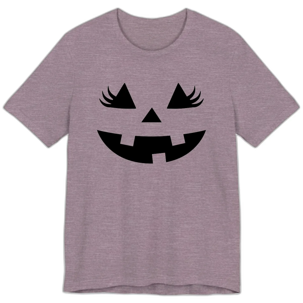 Spooky Jack O' Lantern Face Premium T-Shirt in Heather Purple