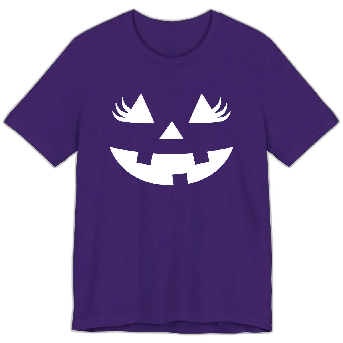 Spooky Jack O' Lantern Face Premium T-Shirt in Team Purple