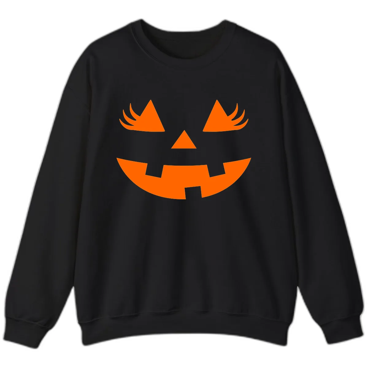Spooky Jack O' Lantern Face Sweatshirt in Black