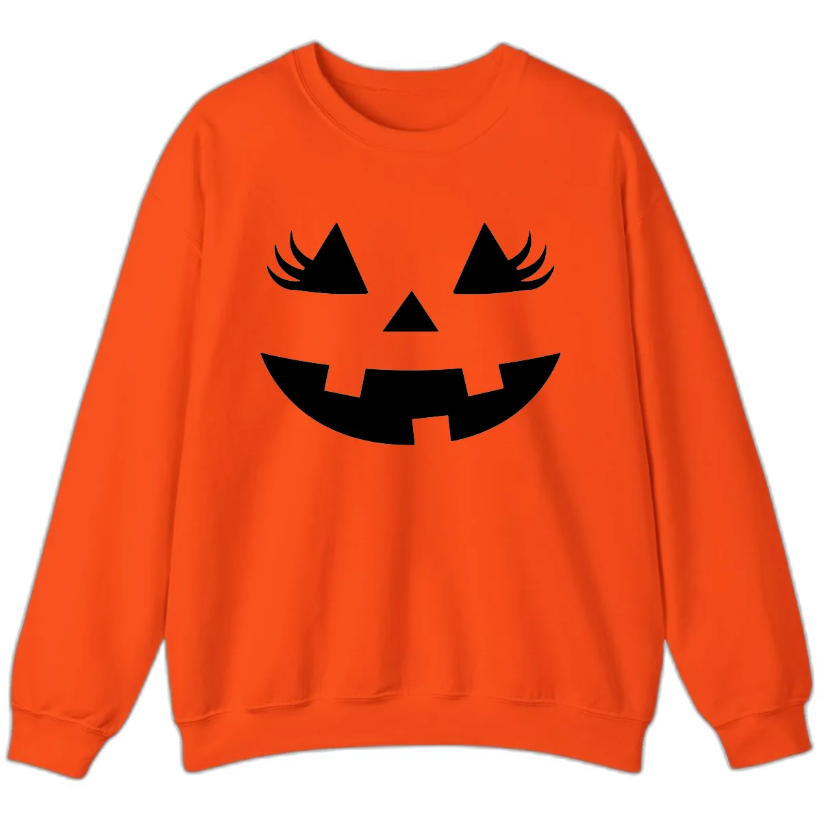 Spooky Jack O' Lantern Face Sweatshirt in Orange