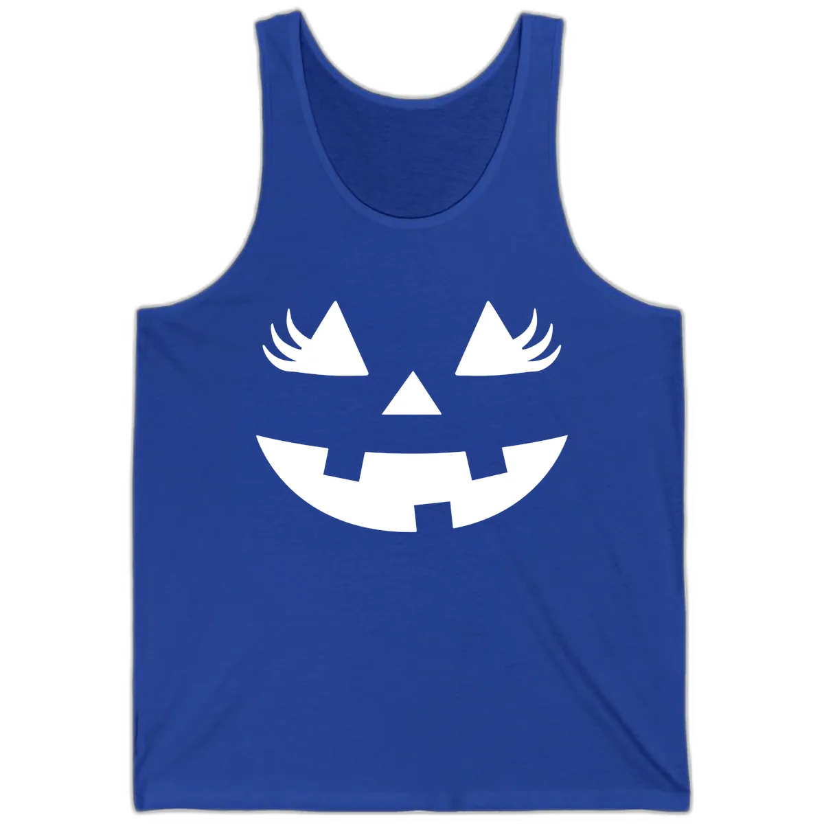 Spooky Jack O' Lantern Face Tank in True Royal