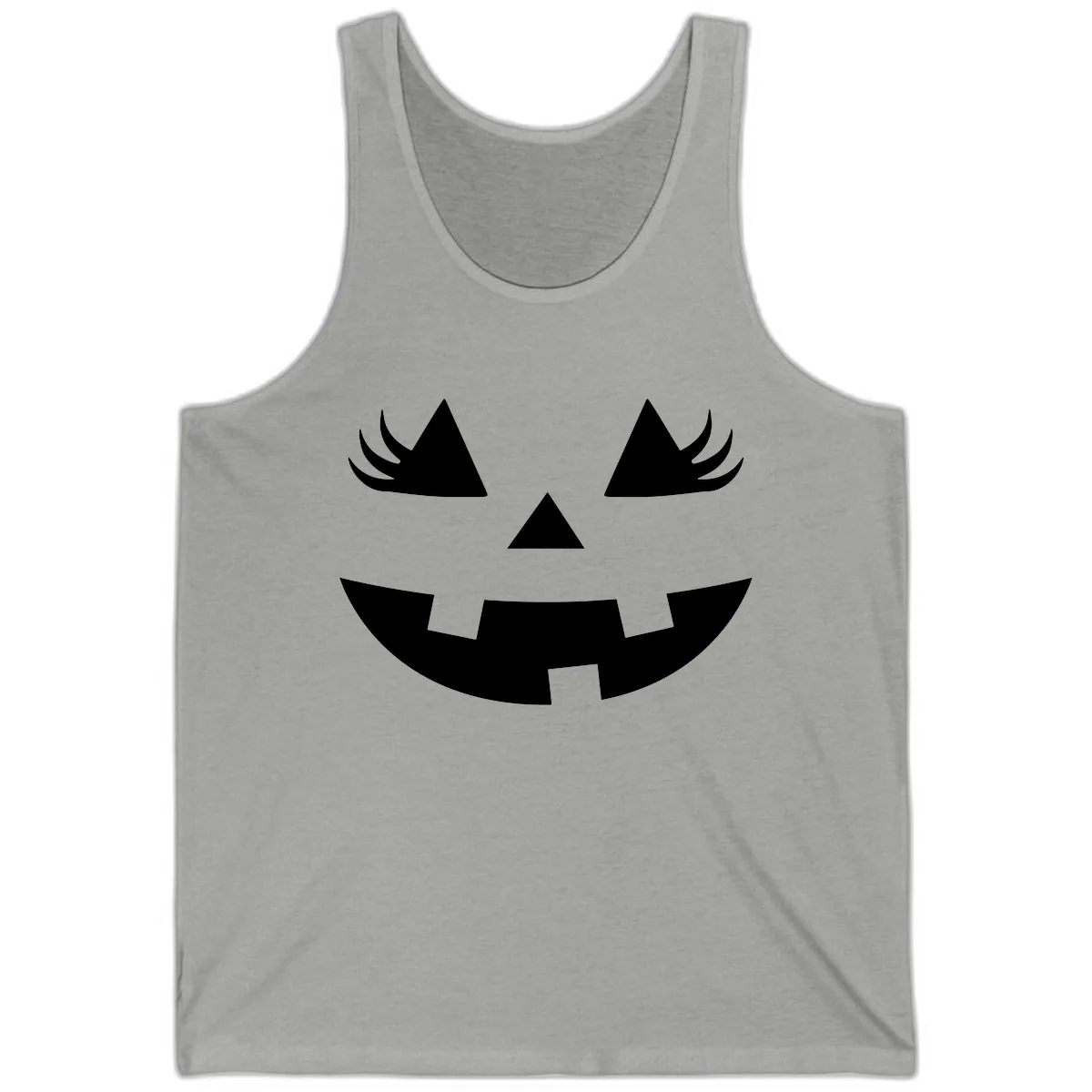 Spooky Jack O' Lantern Face Tank in Athletic Heather