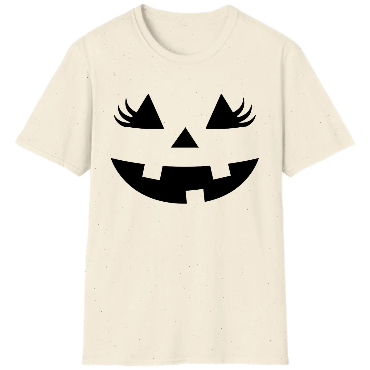 Spooky Jack O' Lantern Face T-Shirt in Natural