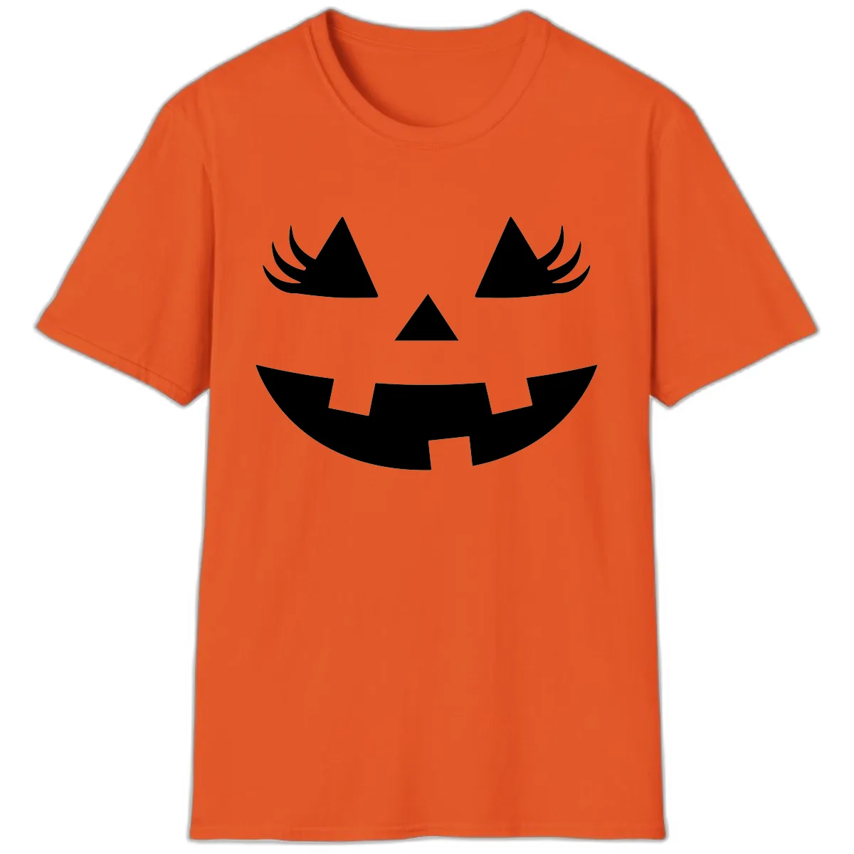 Spooky Jack O' Lantern Face T-Shirt in Orange