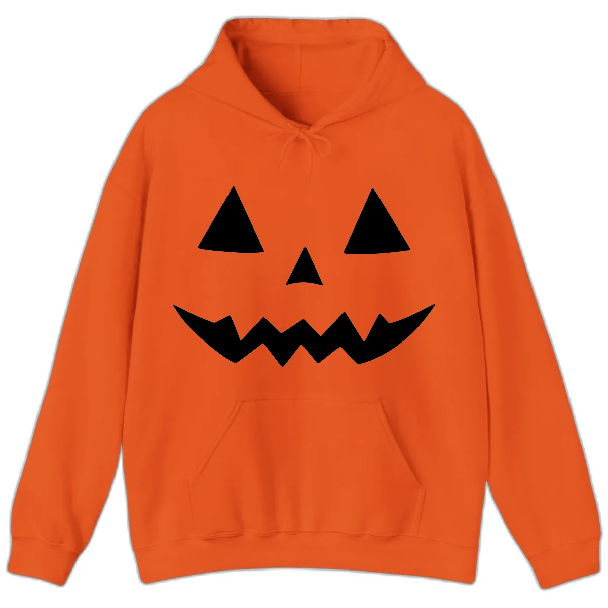 Classic Jack-o-Lantern Face Hoodie in Orange