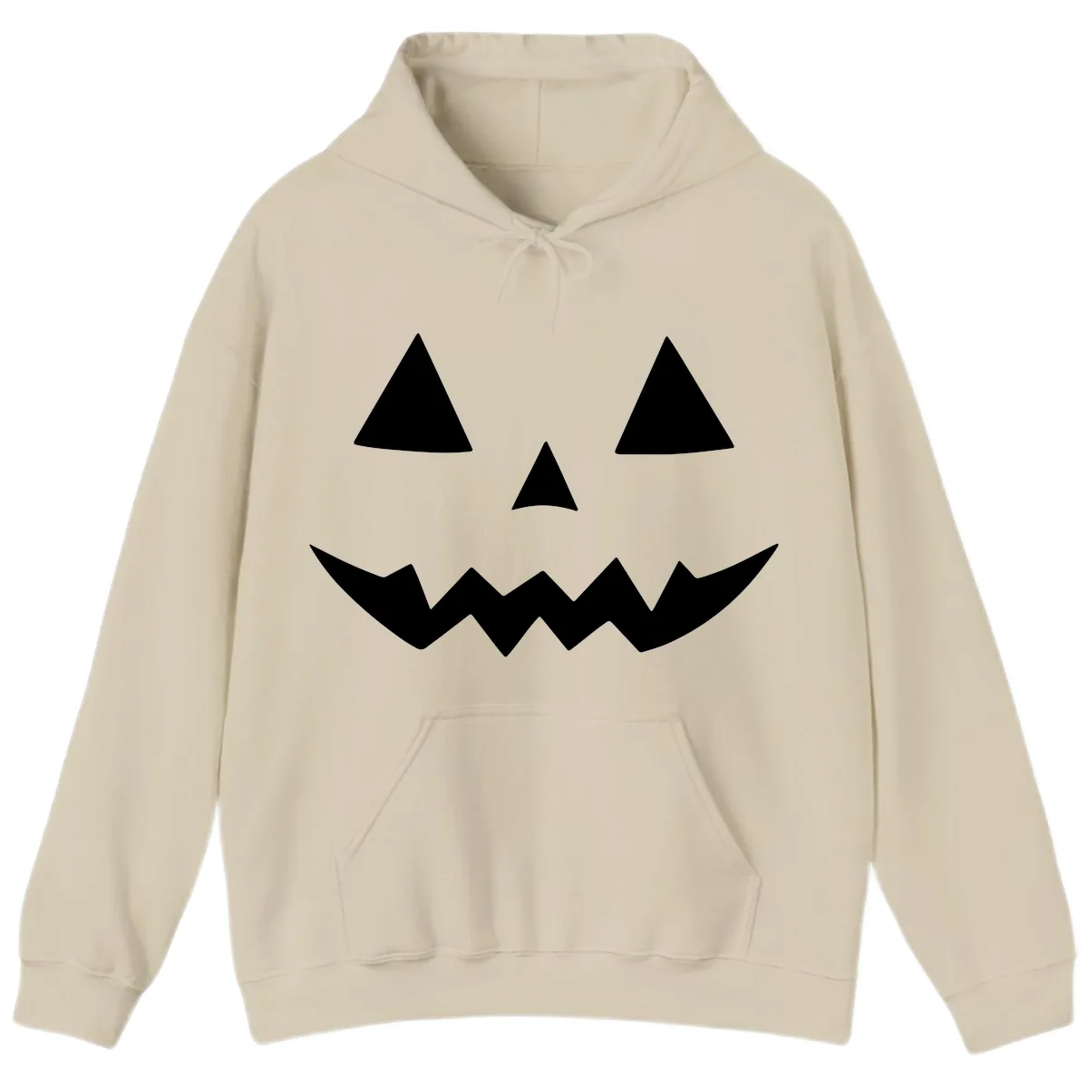 Classic Jack-o-Lantern Face Hoodie in Sand