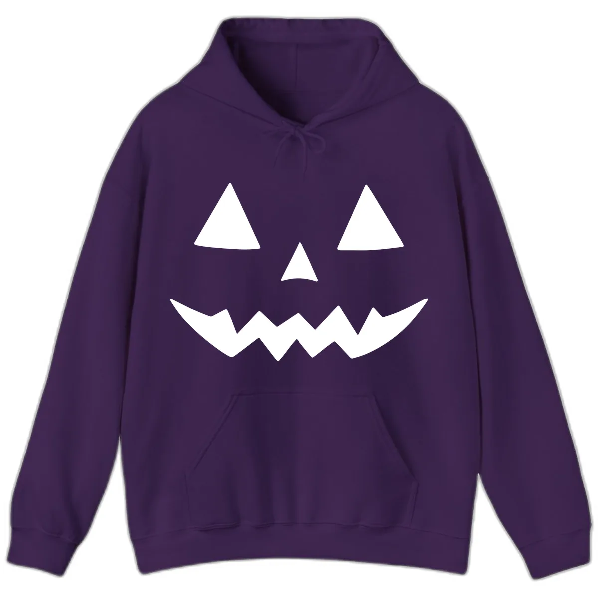 Classic Jack-o-Lantern Face Hoodie in Purple