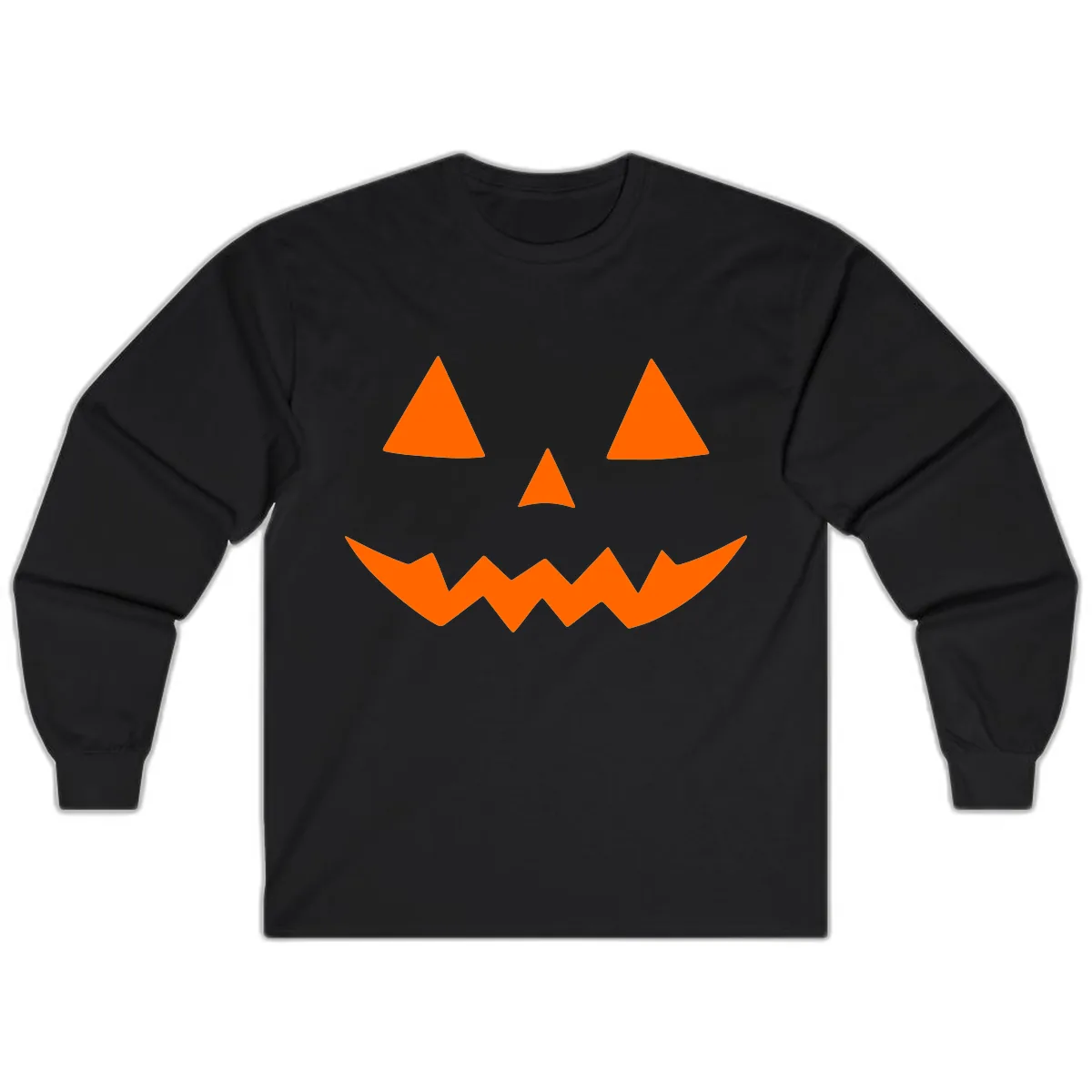 Classic Jack-o-Lantern Face Long Sleeve in Black