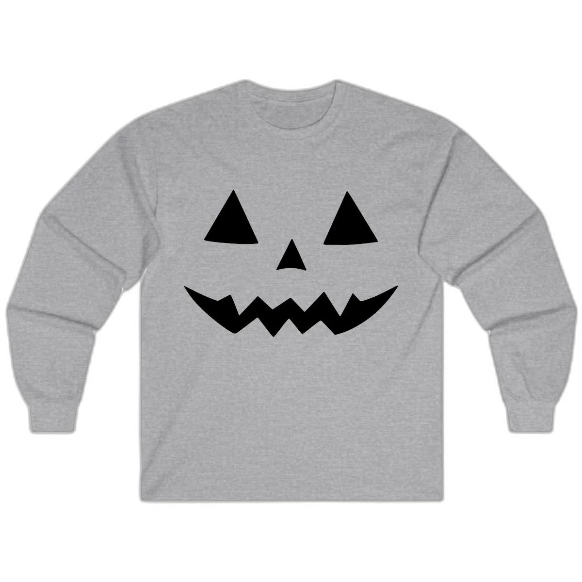Classic Jack-o-Lantern Face Long Sleeve in Sport Grey