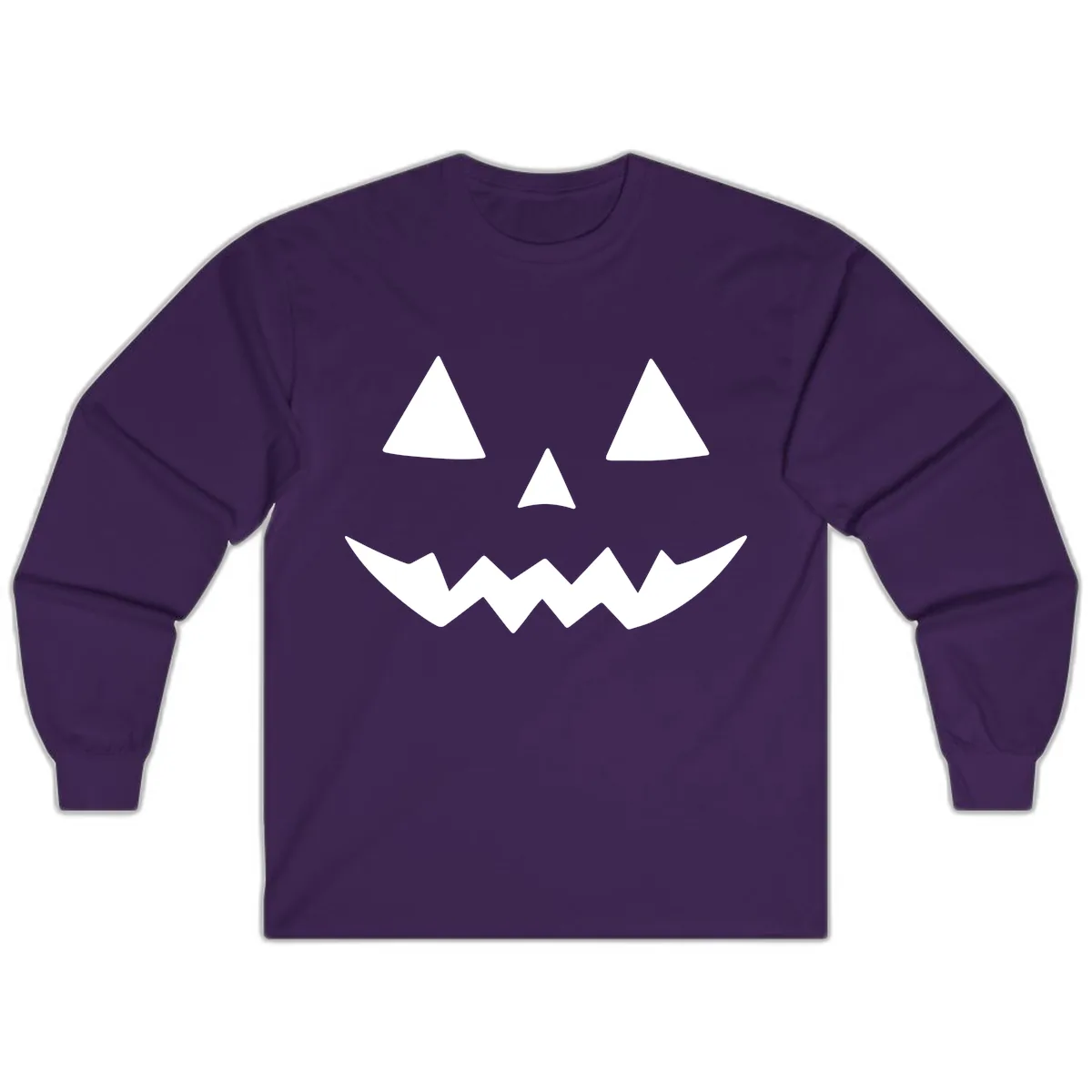 Classic Jack-o-Lantern Face Long Sleeve in Purple