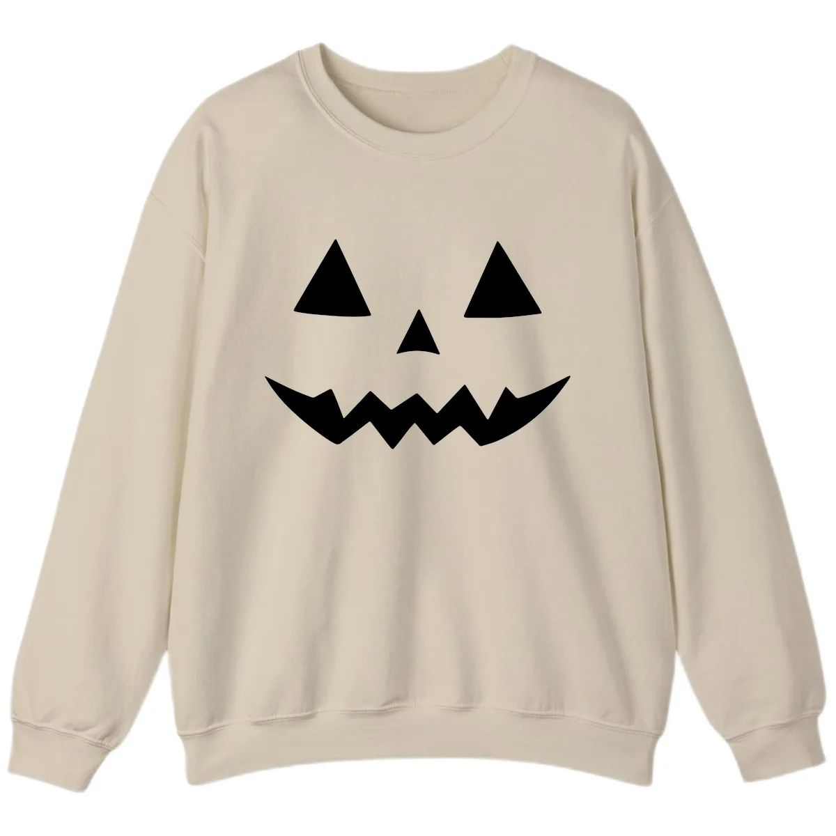 Classic Jack-o-Lantern Face Sweatshirt in Sand