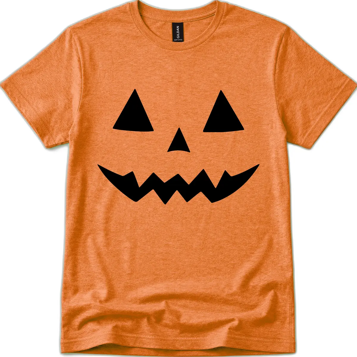 Classic Jack-o-Lantern Face T-Shirt in Heather Orange