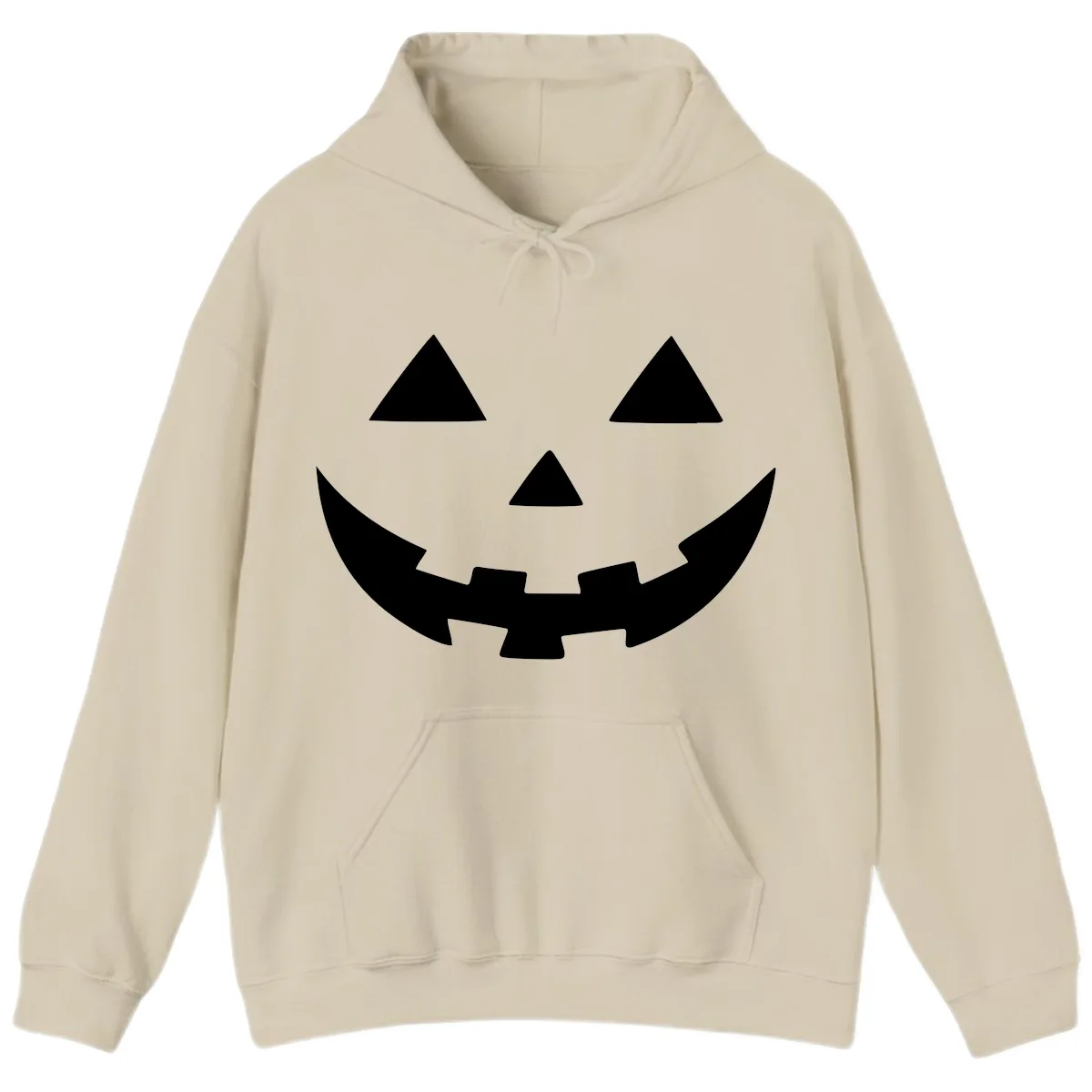 Jack O Lantern Face Hoodie in Sand