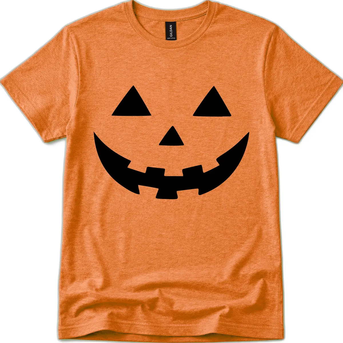 Jack O Lantern Face T-Shirt in Heather Orange
