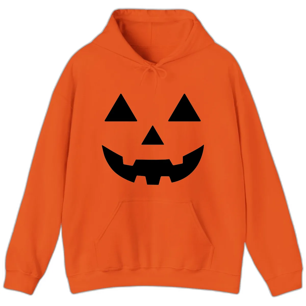 Classic Jack O' Lantern Face Hoodie in Orange