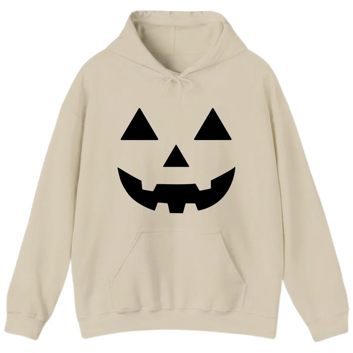 Classic Jack O' Lantern Face Hoodie in Sand