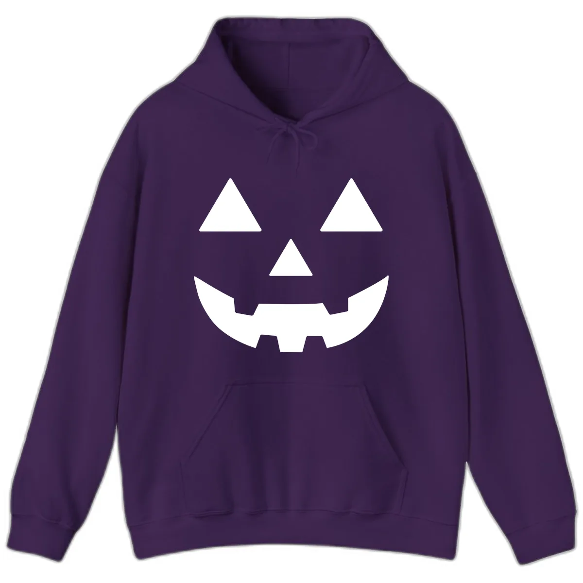 Classic Jack O' Lantern Face Hoodie in Purple