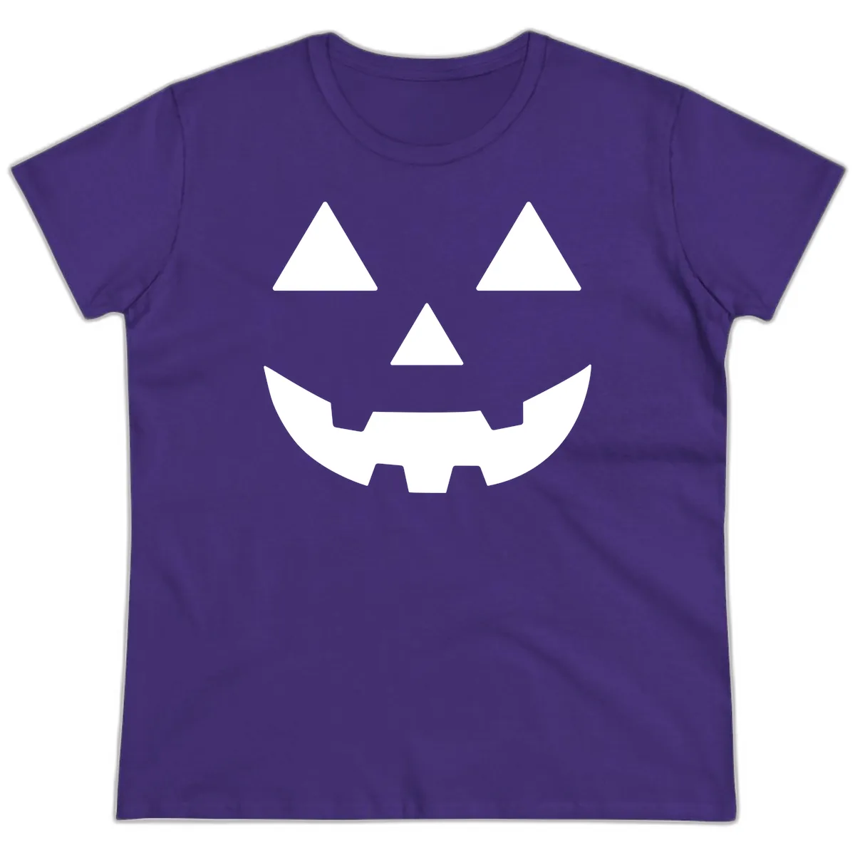 Classic Jack O' Lantern Face Ladies Tee in Purple