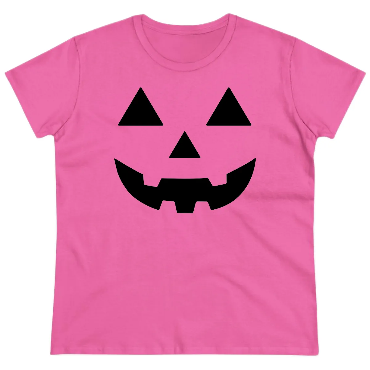 Classic Jack O' Lantern Face Ladies Tee in Azalea