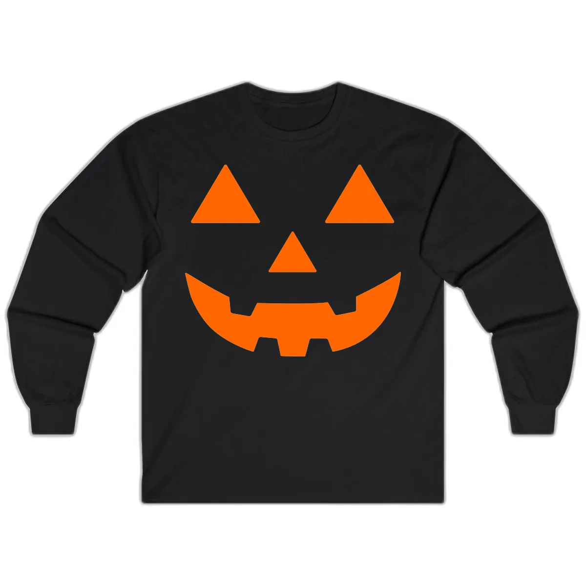 Classic Jack O' Lantern Face Long Sleeve in Black