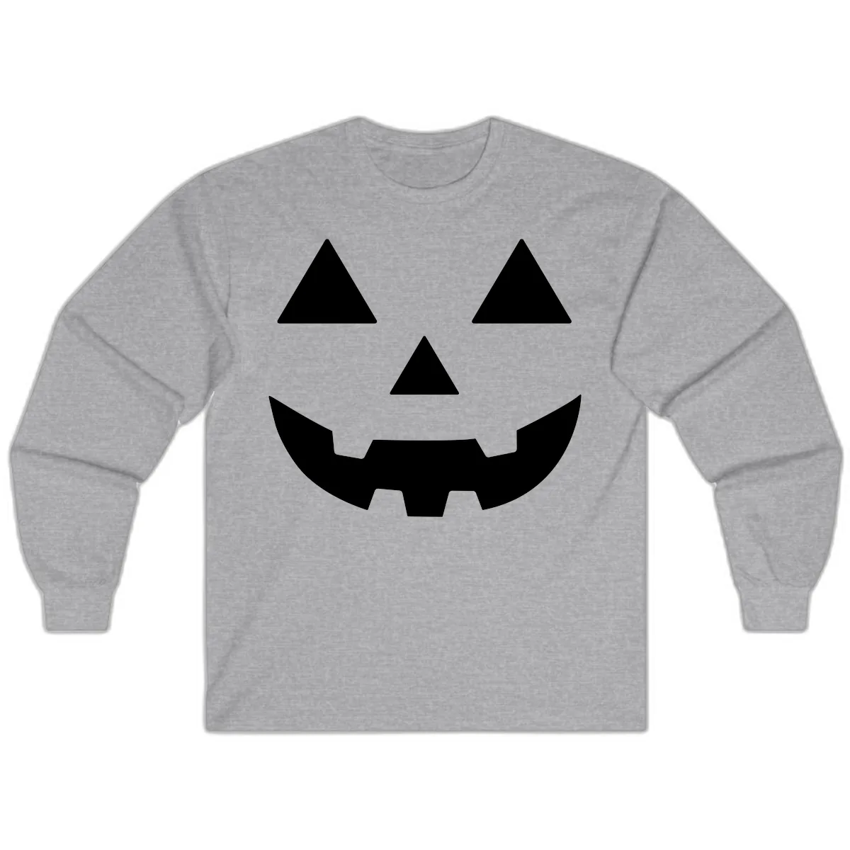 Classic Jack O' Lantern Face Long Sleeve in Sport Grey