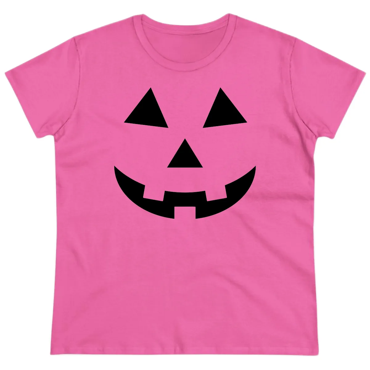 Classic Jack O Lantern Face Ladies Tee in Azalea